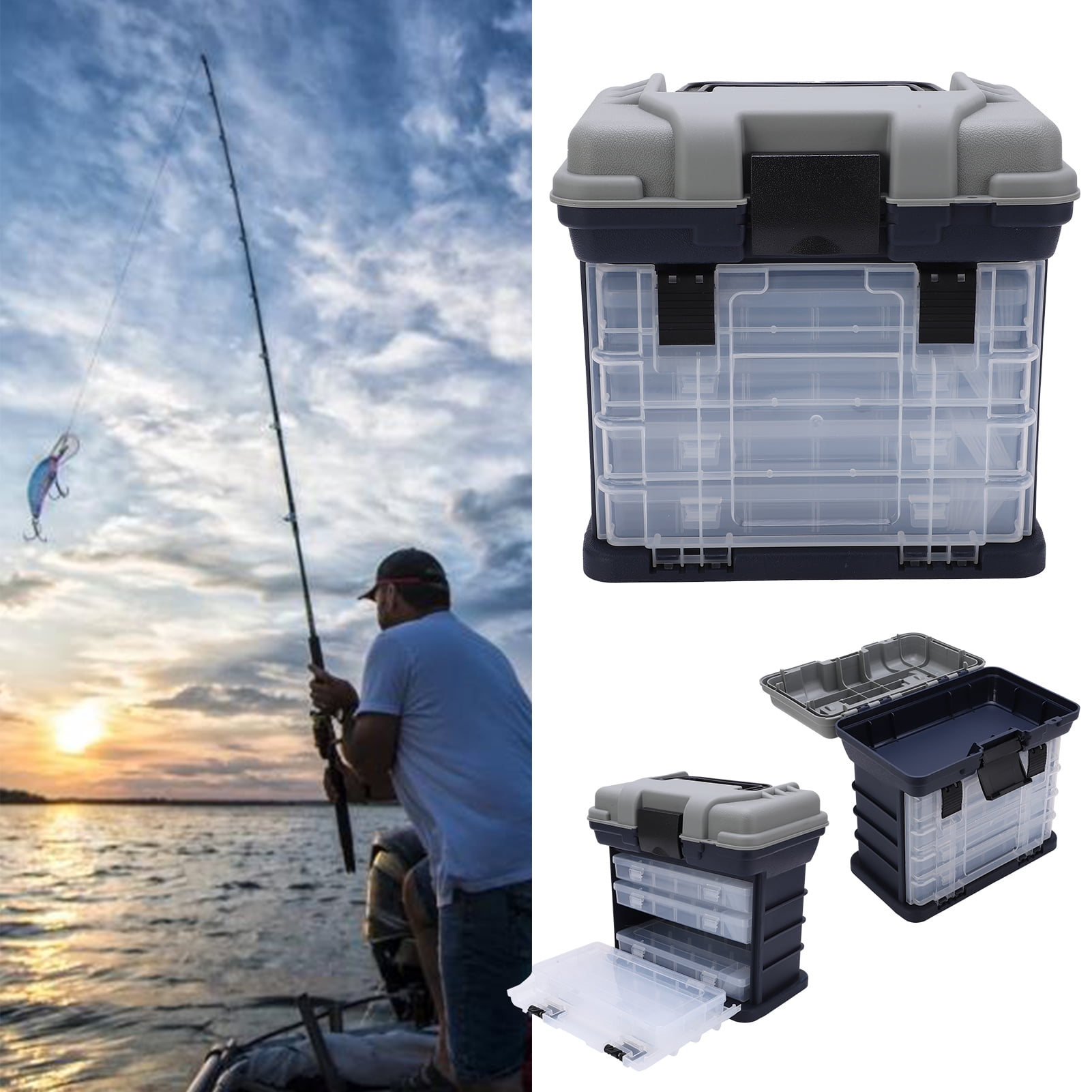 bulk boxes fishing QFDGFDBCX 5 Layers Tackle Box A new fast dial latch for secure closure and an integrated storage space for stowing Tuff Tainer utility boxes nearly doubles the tackle volume capacity of traditional tray boxes despite sharing nearly identical industry standard exterior dimensions. Tackle Box by Brand in