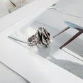 thumbnail image 6 of Vintage Rose Flower Statement Ring for Women Adjustable Open Band Stacking Rings Retro Antique Silver Exaggerated Elegant Boho Floral Wedding Promise Ring Unique Y2K Jewelry for Valentine Mother, 6 of 6