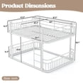 thumbnail image 4 of Queen over Queen Bunk Bed, Metal Frame, Ladders & Guardrails, Space-Saving, Teens Adults, White, 4 of 10
