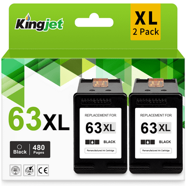 Black Ink 63 Compatible for HP 63 63XL Black Ink Cartridge for HP Ink 63 63XL Black (2 Pack)