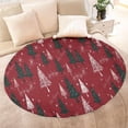 thumbnail image 4 of Red Christmas Tree and Snow Pattern Round Blanket,Comfortable Soft Flannel Throw Blanket,All Season,Warm Lightweight Blankets for Sofa Bed Couch Living Room Chair 47"x47", 4 of 5