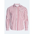 thumbnail image 5 of Free Assembly Men's Striped Linen Blend Button Front Shirt with Long Sleeves, Sizes XS-3XL, 5 of 6