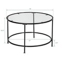 thumbnail image 3 of Artisasset Thick Tempered Glass Countertops Round Wrought Iron Coffee Table, 3 of 6
