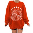 thumbnail image 2 of Pntutb Mujeres Casual Manga Completa Cuello Redondo tops Camisas Sueltas Blusa Estampado de Sol y Luna Sudadera Gráfica Pntutb Pntutb-5354, 2 of 5
