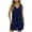 Dark Blue, variant on Mrat Women's Casual Rompers Stretchy Onesie Sleeveless V-Neck Overalls Shorts Solid Jumpsuits with Pockets S-45 Brown XXL