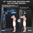 thumbnail image 4 of Veken Wide Rain Shower Head with Handheld, High Pressure Rainfall Showerhead Combo with Arm for Bathroom Accessories, Home Decor, Detachable Dual Shower with Multi Modes Handheld Spray, Silver Chrome, 4 of 4