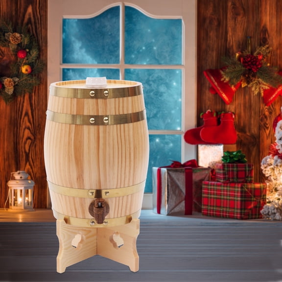 5l Wine Barrel With Base And Faucet,wine Barrel, Vertical Wooden Wine Barrel