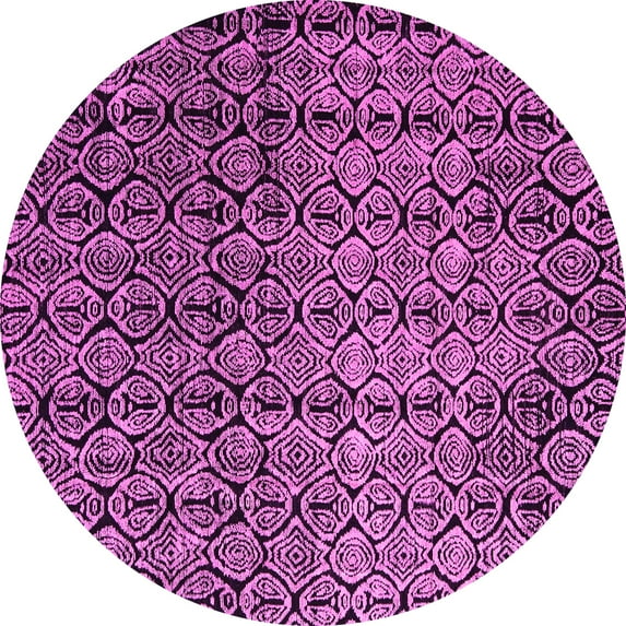 Ahgly Company Indoor Round Abstract Pink Modern Area Rugs, 6' Round