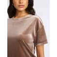 thumbnail image 4 of Sofia by Sofia Vergara Women's and Women's Plus Size Boyfriend Velvet Tee, Sizes XS-4X, 4 of 5