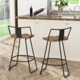 26" Swivel Bar Stools Industrial Kitchen Metal Counter Height Stools