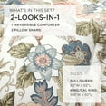 thumbnail image 2 of Lush Decor Sydney Floral Comforter Set, 3 Piece Set, Full/ Queen, Green & Blue - Colorful Floral Bedding Set - Spring Decor - Flower Comforter - Vintage & Country Cottage Bedroom Decor, 2 of 10