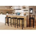 thumbnail image 3 of Modern PU Leather Counter Height Bar Stools Set of 4 – 24" Dining Chairs – 2" Thick Upholstery – Sturdy Metal Frame – Easy Assembly – For Kitchen Island, Bar Counter, Dining Room – Black, 4PC Set, 3 of 7
