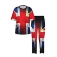 thumbnail image 3 of Mens Pajamas Set Short Sleeve Pants PJ Sets Loungewear Nightwear with Pockets, Union Jack United Kingdom Flag Vintage, 3 of 6