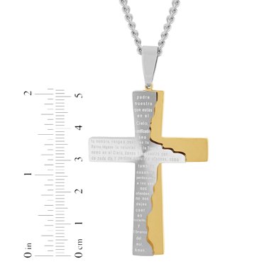 2-Pack Stainless Steel Bible Open Pages Pendant – Lord’s Prayer Design, Unisex Necklace, 28in Chain