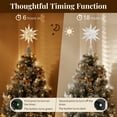 thumbnail image 3 of Lewondr Christmas Star Tree Topper, 11 Inch 3D Geometric Moravian Lighted Star Tree topper with Timer Function, Plugged Remote Control Treetop for Home Christmas Decoration,Glitter Silver, 3 of 9