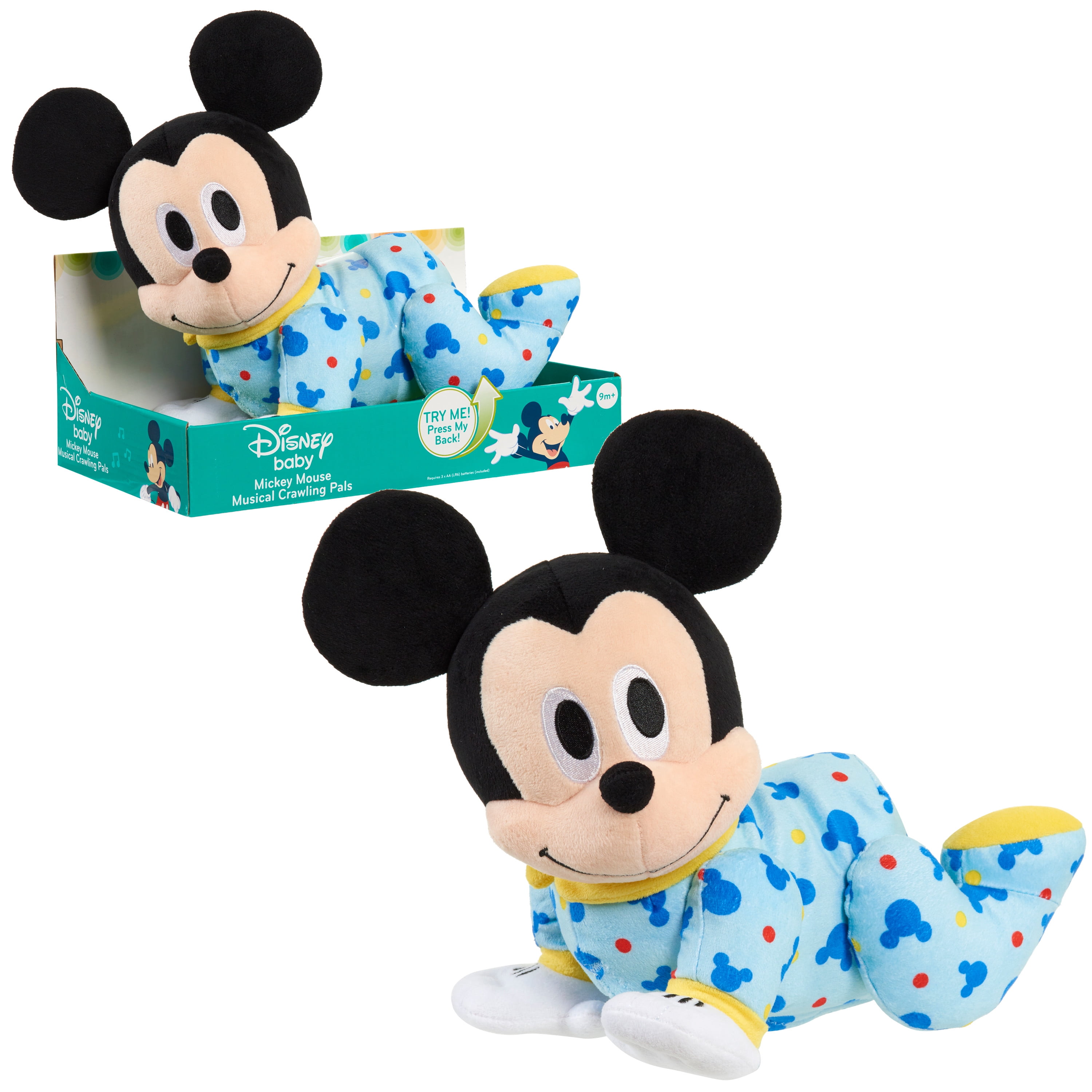 Disney Baby Musical Crawling Pals Plush, Mickey, Plush Animated, Ages 09 Month And Up - Walmart
