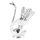 thumbnail image 3 of Soporte para cuchara de café Elegante en forma de cisne Aleación Espejo Polaco Detalles ricos Soporte para agitadores de café para fiesta Café Oficina Soporte blanco plateado con cuchara, 3 of 5
