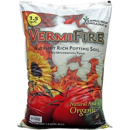 VCFIRE VermiFire Nutrient Rich Potting Soil, 1.5cf, Extremely high levels of organic nutrients By (Best Organic Nutrients For Soil)
