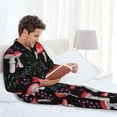 thumbnail image 6 of Daiia Red Mushrooms for Men's Long-Sleeved Pajama Set – Soft & Comfortable Sleepwear Button-Up Pajamas Cozy Lounge Wear-Large, 6 of 7