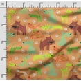 thumbnail image 2 of Soimoi Dog Print, Velvet Fabric, Decor Sewing Fabric by The Yard 54 Inch Wide,Decorative Fabric for Upholstery and Home Accents, Orange, 2 of 5
