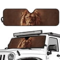 thumbnail image 2 of HUIACONG Brown Lions Windshield Sunshade Front Window Sun Shade Foldable Sun Visor for Jeep Wrangler TJ JK JKU Sport Sahara Rubicon 2 Door & 4 Door, 2 of 6