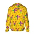 thumbnail image 2 of Goofa Mardi Gras Crayfish and Fleur de lis Printed Women's UPF 50+ Sun Protection Hoodie Jacket Lightweight Long Sleeve Sun Shirt for Women with Pocket Hiking Outdoor-Small, 2 of 9