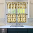 thumbnail image 3 of Kitchen Curtains 24 Inch Short - 3 Panel Set, Boho Sunflower Butterfly Floral Print, Rod Pocket Window Curtain for Rustic Farmhouse, Country Vintage Summer Decor, Easy Wash, 3 of 6