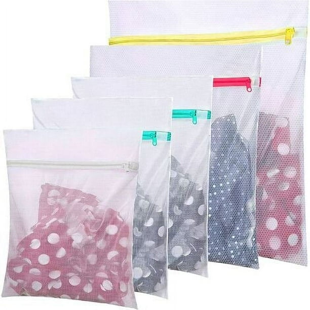 Bolsa para ropa sucia, red para lavandería, bolsa de red para lavado de lavadora, bolsa de malla para lavado de ropa para blusa, zapatos, medias, sujetador, lencería - Juego de 5