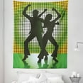 thumbnail image 1 of Party Tapestry, Silhouette Illustration of Couple Dancing in Disco Love, Fabric Wall Hanging Decor for Bedroom Living Room Dorm, 5 Sizes, Pale Green Dark Green, by Ambesonne, 1 of 1
