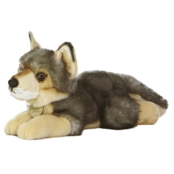 Aurora - Medium Gray Miyoni - 11" Wolf - Realistic Stuffed Animal