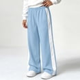 thumbnail image 5 of Asgosdo Sweatpants for Teen Girls High Waisted Wide Leg Color Block Trackpants Casual Baggy Fall Pants with Pockets Size 5-15Y, 5 of 7