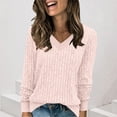 thumbnail image 2 of Wyobmus Womens Lightweight Sweaters Fall Long Sleeve Ribbed Crew Neck Tunics Fall Winter Business Casual Pullover Shirts Pink, 2 of 7