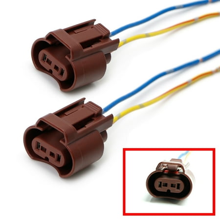 Headlight Socket - iJDMTOY (2) OEM 9006 HB4 Female Adapters Wiring Harness Sockets w/ 4