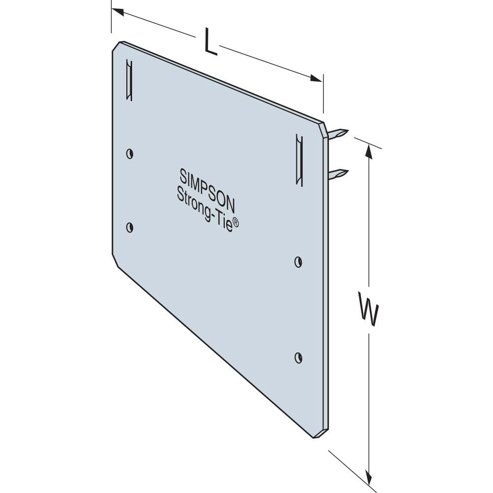Simpson Strong-Tie Nail Plate Zmax 8" L X 5"W 16 Ga Galvanized Case of 25