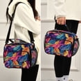 thumbnail image 5 of FORMRS Student Lunch Bag Insulated Reusable Cooler Box with Zipper Pockets, Colorful Art Leaves Pattern, 5 of 9