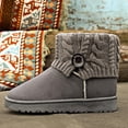 thumbnail image 5 of BXJX Womens Mid-Calf Boots, Warm Fleece-Lined Non Slip Slip On Snow Boots Gray Size 7, 5 of 6