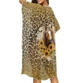 thumbnail image 2 of DISNIMO Leopard Horse Sunflower Print Women Bathing Suit Coverup Casual Loose Swimsuit Coverups Open Front Kimono Cardigan Cover Up Half Sleeve Summer Beach Cover up, 2 of 6