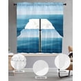 thumbnail image 3 of Blue Ombre Coastal Kitchen Curtains Swag Valance and Tier Curtains Set 24 Inch Length, Summer Nautical Ocean Wave Rod Pocket Drape Panels Pair Swag Curtain for Bathroom/Cafe/Window, 3 of 6