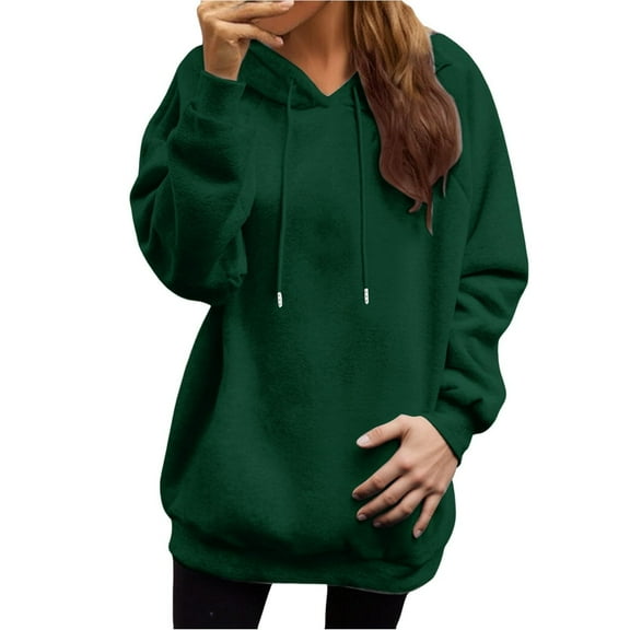 cocolona Womens Hoodies 2025 Fall Winter Oversized Drawstring Hooded Sweatshirts Casual Solid Color Long Sleeve Pullover Tops