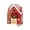 Red House with Candy Cane Style, variant on Christmas Cottage Gift Box with Handle Paper House Treat Box for Candy and Cookies