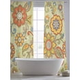 thumbnail image 5 of Gray Green Boho Floral Sheer Curtains 84 Inch Length 2 Panels Set Window Treatments, Vintage Abstract Art Ethnic Flowers Rod Pocket Semi Curtains for Living Room/Bedroom/Kitchen Décor, 104"W x 84"L, 5 of 7
