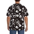 thumbnail image 3 of Pofeuu Skeleton Print Mens Casual Short Sleeve Shirts Beach Summer Spread Collar Pocket Tops Men's Casual Short-sleeved Shirt-X-Large, 3 of 5