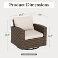 thumbnail image 2 of Sophia & William Wicker Patio Swivel Armchairs Set of 2 With Beige Cushions, 2 of 6
