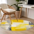 thumbnail image 4 of Gray Yellow Gradient 4FT Round Area Rugs for Living Room 111 Retro Abstract Watercolor Ultra-Thin Non-Slip Round Rugs Machine Washable Low Pile Circle Carpet for Bedroom Kitchen Nursery, 4 of 9