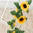 thumbnail image 5 of CoreLiving Sunflower Garland Artificial Flowers Vine, Green Leaves, Silk Sunflowers, Home Decor Wedding Table Centerpiece, 1 Pack, 5 of 9