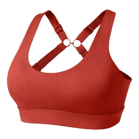 BYHONG Sports Bra Women s Backless Push up Bra Without Underwire Padded High Impact Bustier Hold with Wide Straps Fitness Jogging Bra Women s Sports Bras for Yoga Gym Workout Fitness Red M