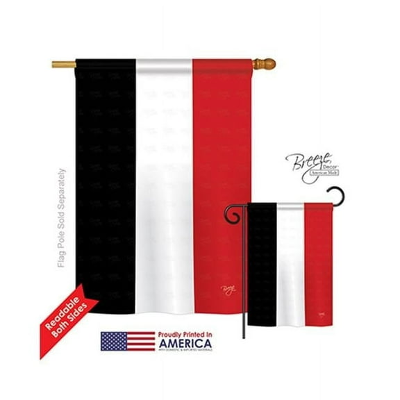 Breeze Decor 08270 Yemen 2-Sided Vertical Impression House Flag - 28 x 40 in.