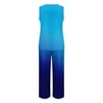 thumbnail image 5 of MSJUHEG Crop Tops Wide Leg Pant Sets Two Piece Outfits Summer 2 Piece Matching Summer Sweatsuit Lounge Set Womens Summer Work Outfits for Women Linen Sets for Women 2 Piece Blue L, 5 of 5