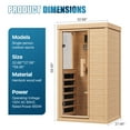 thumbnail image 3 of Sunmthink Full Spectrum Infrared Sauna ， 1-Person Home Sauna 850W Hemlock Wood Spa with Resonance Speaker & Tempered Glass, 3 of 9