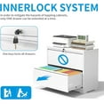 thumbnail image 4 of 2 Drawer Lateral File Cabinet, Metal Lateral Filing Cabinet for Home Office, Filing Cabinets for Letter/Legal/A4/F4 Hanging Files (White), 4 of 6